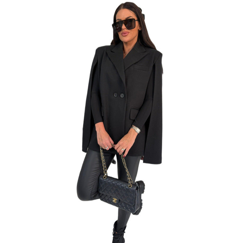 Women blazer cape double-breasted Chic and Style