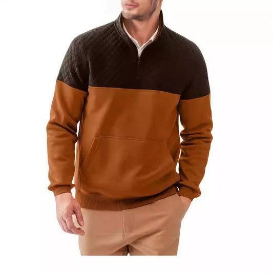 Pull-over en polaire pour hommes avec détails matelassés et col haut Chic und Stil