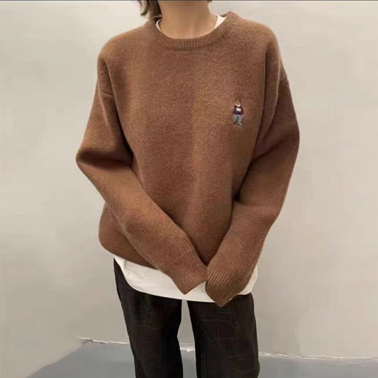 Dames Pull basique confortable avec motif brodé mignon Chic und Stil
