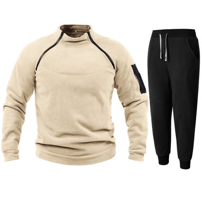 Functional fleece jacket for men with chic and stylish elastic sports pants