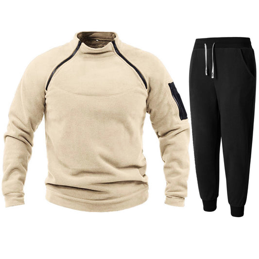Functional fleece jacket for men with chic and stylish elastic sports pants