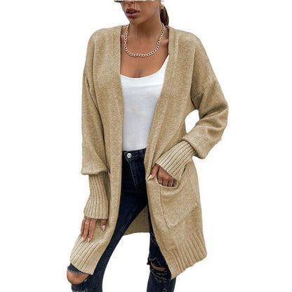 Dames Grosse Maille Cardigan Chic und Stil