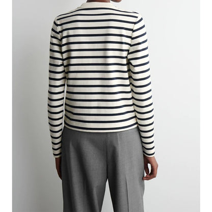 Haut à manches longues rayé classique pour femmes Chic und Stil