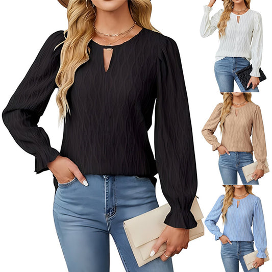 Blouse en tricot pour femmes avec des finitions de manches décoratives Chic und Stil