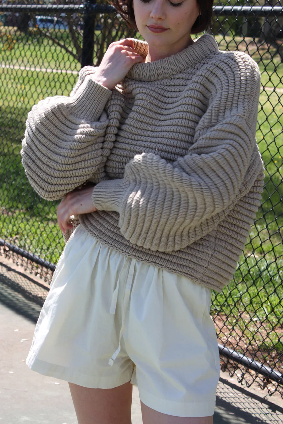 Pull femme décontracté en tricot structurel avec coupe oversize Chic und Stil