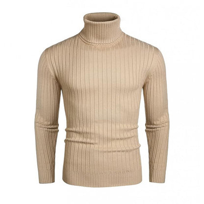 Pull à col roulé pour hommes avec design côtelé Chic und Stil