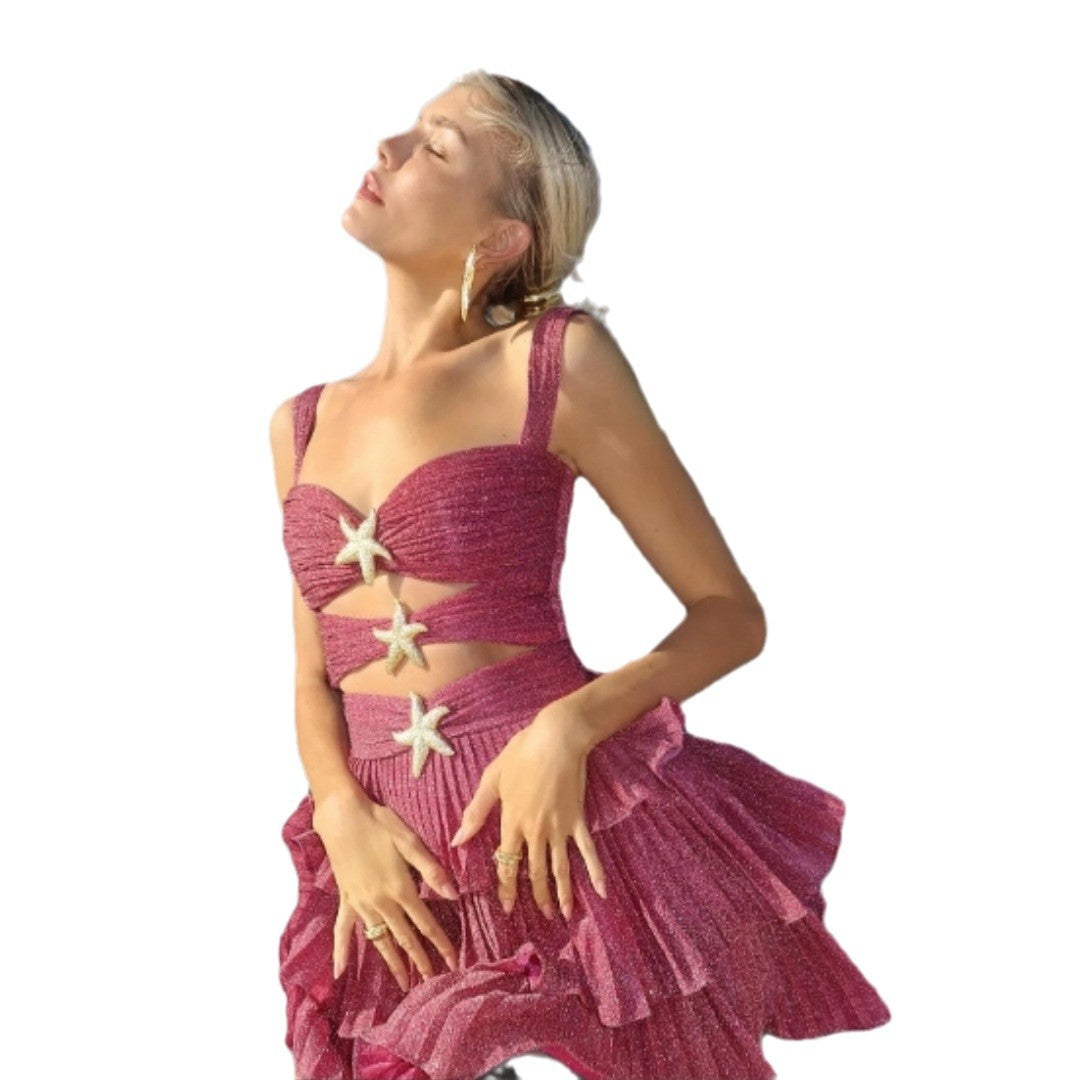 Robe mini femme avec un design volant fluide et des détails découpés raffinés Chic und Stil