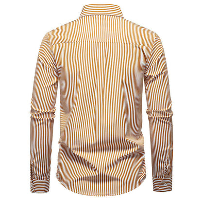 Chemise à manches longues pour hommes avec un motif rayé moderne et une structure innovante Chic und Stil