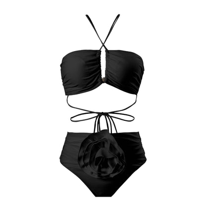 Bikini bandeau pour femme avec détail floral et bretelles réglables Chic und Stil