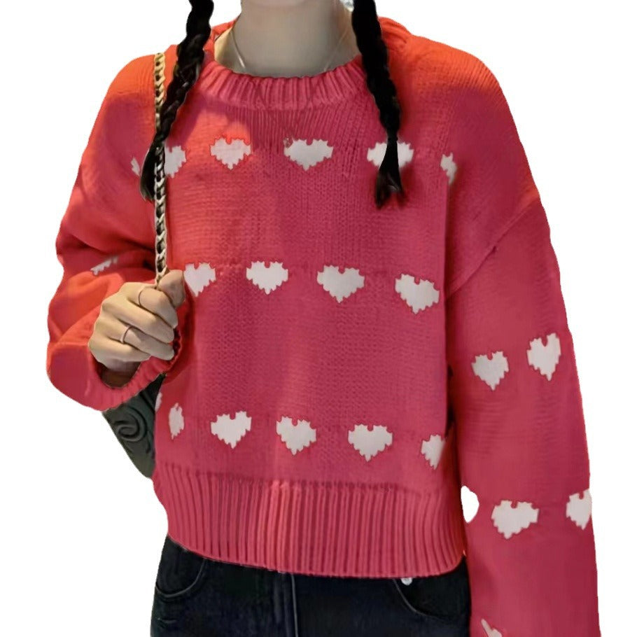 Pull femme avec motif en cœur et coupe décontractée Chic und Stil