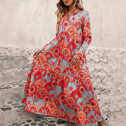 Robe de plage à manches longues pour femmes avec motif ludique Chic und Stil