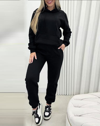 Dames ensemble de sweat à capuche confortable avec poches pratiques Chic und Stil