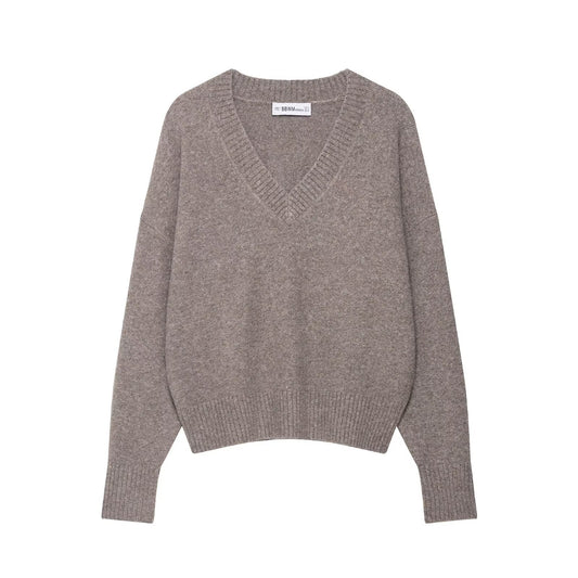 Pull femme avec décolleté en V et tricot fin Chic und Stil