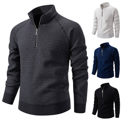 Pull homme avec fermeture éclair moderne et manches raglan Chic und Stil