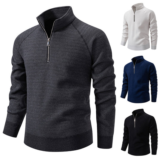 Pull homme avec fermeture éclair moderne et manches raglan Chic und Stil