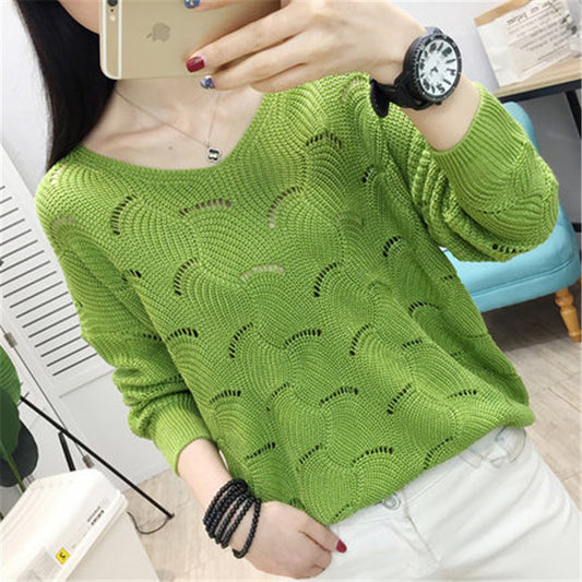 Pull décontracté femmes avec motif en trou ouvert et toucher doux Chic und Stil