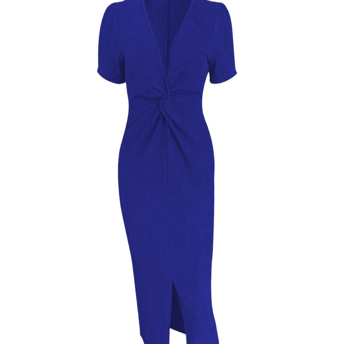 Robe midi ajustée pour femmes avec des manches bouffantes et une fente latérale Chic und Stil