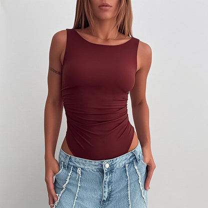 Dames Fronce Combinaison Débardeur Chic und Stil