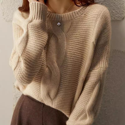 Pull en gros tricot pour femmes avec design structuré et manches larges Chic und Stil