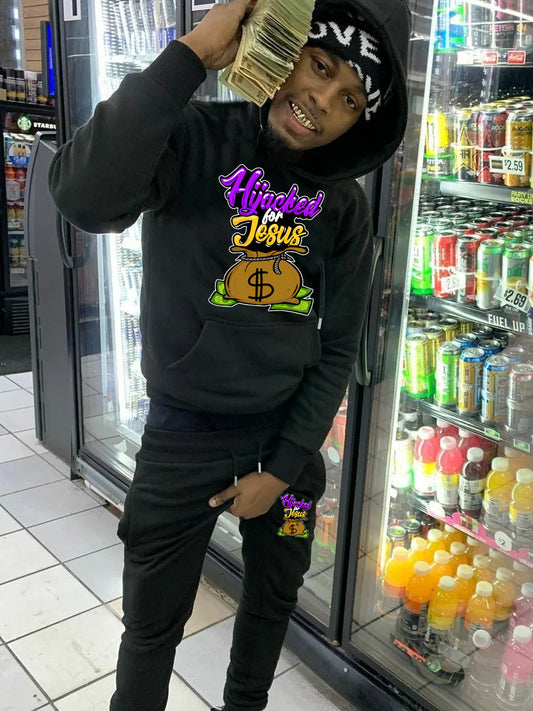 Men's hoodie and jogging pants set with creative design and practical pockets Chic and Style