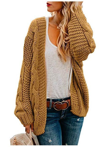 Dames Gros Tricot Cardigan avec silhouette décontractée et détails noués Chic und Stil
