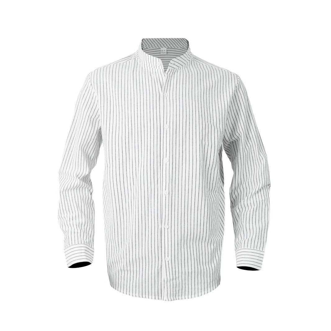 Chemise pour hommes avec des rayures verticales et un col montant moderne Chic und Stil