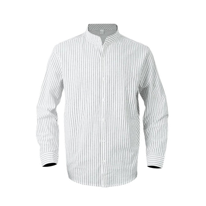 Chemise pour hommes avec des rayures verticales et un col montant moderne Chic und Stil