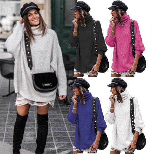 Pull en gros tricot pour femmes avec col montant et coupe décontractée Chic und Stil