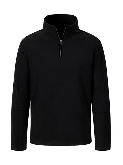 Fleece pullover for men with half-zip and high collar Chic and Style