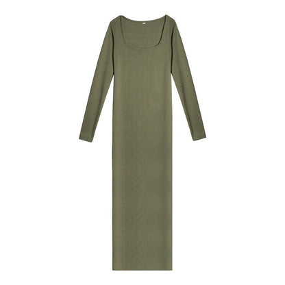 Robe longue à manches longues pour femmes ajustée Chic und Stil