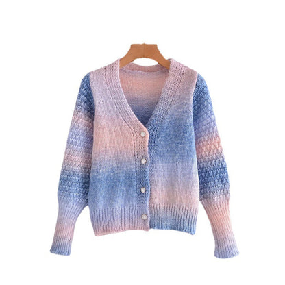 Veste en tricot dégradé pour femmes avec design en côtes original Chic und Stil