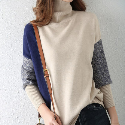 Pull en col roulé à motifs graphiques et en coloris block pour dames Chic und Stil