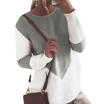 Pull féminin à la mode avec design géométrique et manches structurées Chic und Stil