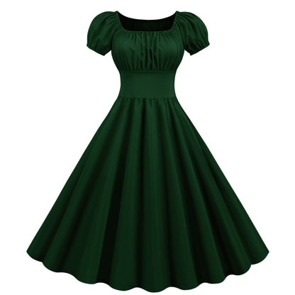 Robe A-line pour femmes avec des manches bouffantes et une ceinture Chic und Stil