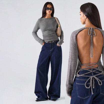 Pull en tricot pour femmes avec ourlet côtelé et coupe confortable Chic und Stil