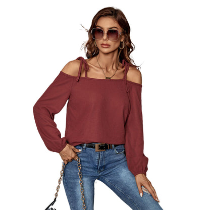 Chemisier à manches longues pour femme avec des détails de lien élégants Chic und Stil