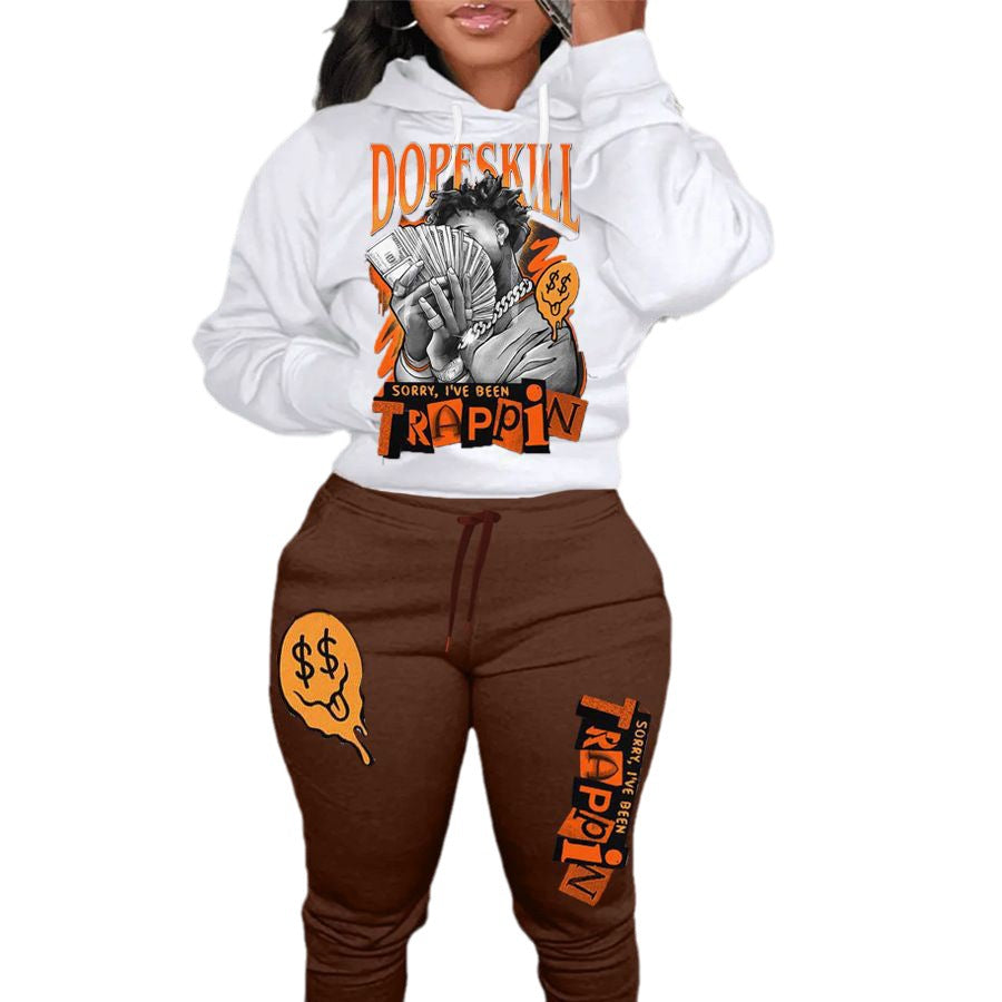 Women's hoodie and jogger pants set with creative graphic print Chic and Style