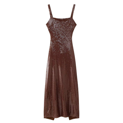 Robe maxi à sequins pour femmes avec design sans bretelles et coupe élégante Chic und Stil