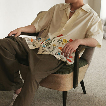 Chemise à manches courtes pour hommes avec motif floral et tissu de haute qualité Chic und Stil