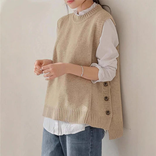 Blouse en tricot pour femmes avec détails de boutons et coupe moderne Chic und Stil