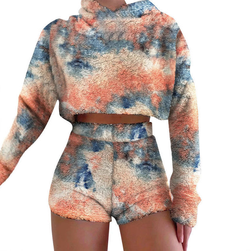 Dames ensemble confortable de hoodie et de shorts Chic und Stil