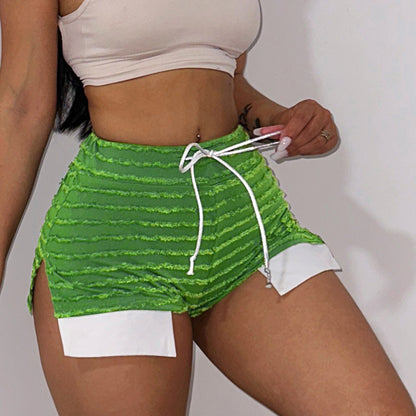 Shorts à cordon réglable à rayures mode pour femmes Chic und Stil