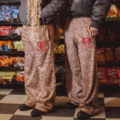 Pantalon de loisirs féminin à motif léopard avec coupe décontractée Chic und Stil