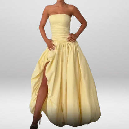 Robe maxi bandeau de haute qualité pour femmes avec fente élégante et jupe volumineuse Chic & Stil