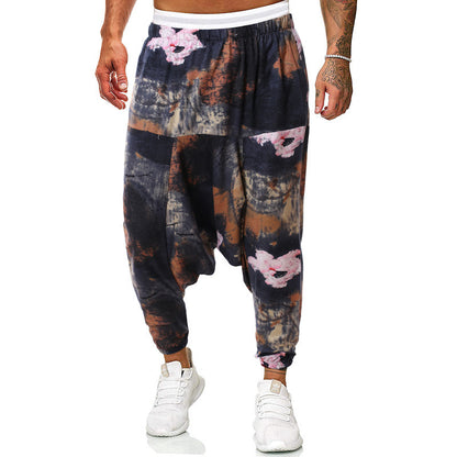 Harem pants for men with unique fancy pattern and elastic waist Chic and Style