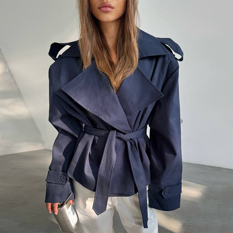 Dames Élégant Trench-coat avec ceinture à la taille et coupe ample Chic und Stil