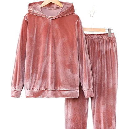 Dames Ensemble de hoodie en velours confortable Chic und Stil