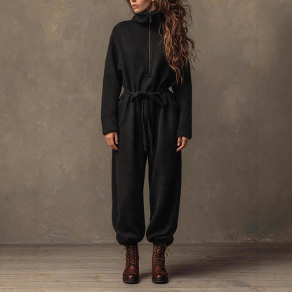 Women's comfortable fleece jumpsuit with high collar, Chic and Stil