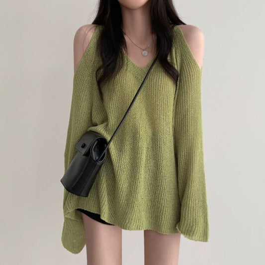 Pull décontracté pour femme avec épaules dénudées et coupe large Chic und Stil