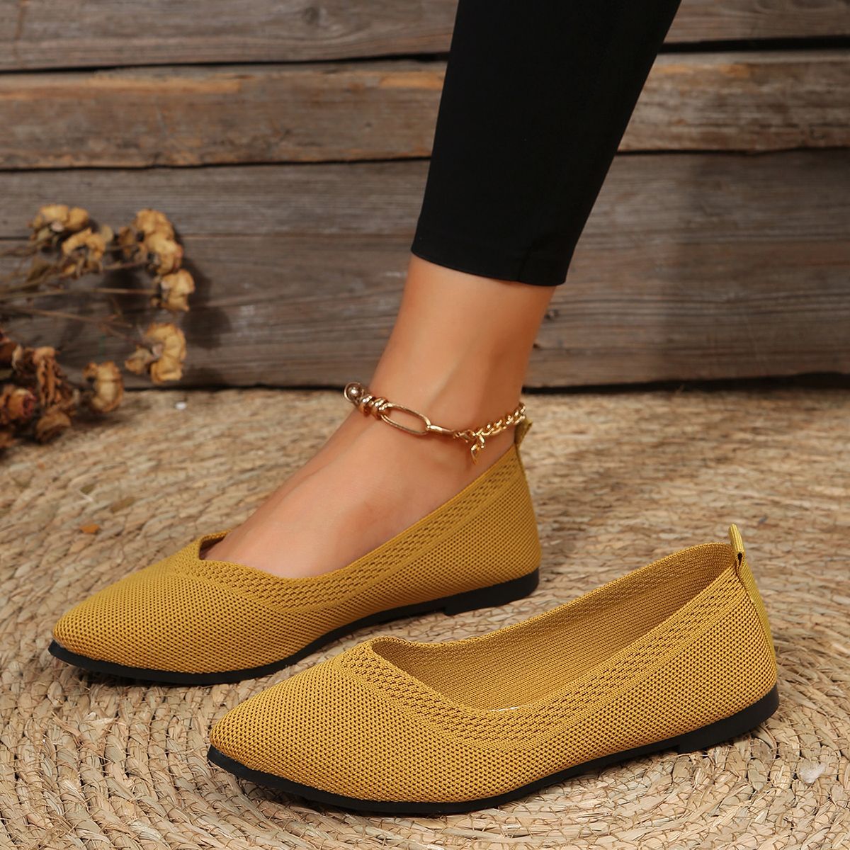 Dames Ballerines en maille respirantes Chic und Stil